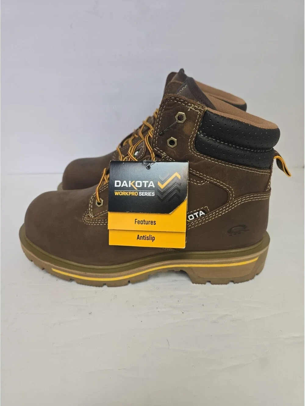 Dakota Men's 6'' Quad Comfort Steel Toe Comp. Plate 6114 Safety Boots Brown 10W